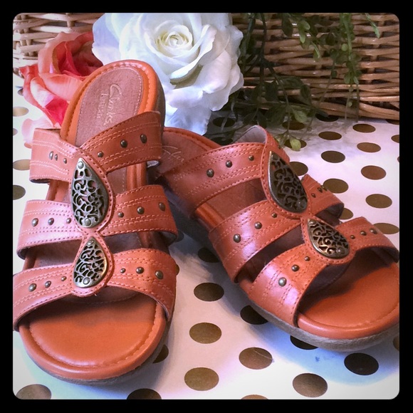 Clarks Shoes - CLARKS DUSTY ORANGE LEATHER SANDAL